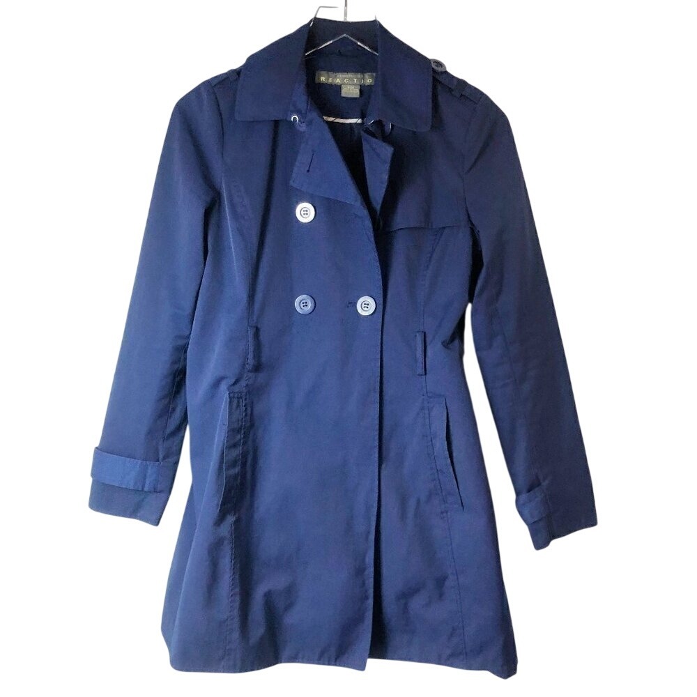 Kenneth Cole Reaction Double Breasted Belted Rain Trench Coat Women's Size S